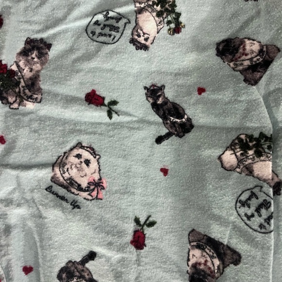 PJ Salvage Flannel Beauty Queen Cats Pajamas Set - Picture 2 of 8